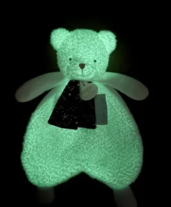 Doudou et Compagnie Doudou plat Ours Luminescent - 26 cm - Clair de Lune><noscript><img width=