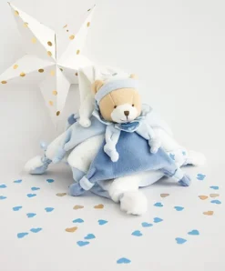 Doudou et Compagnie Doudou plat ours Petit chou - Bleu - 27 cm><noscript><img width=