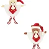 Doudou et Compagnie Doudou plat petit lutin Noël rouge et blanc - Modèle aléatoire- 17 cm> Petit Format|Doudou Plat