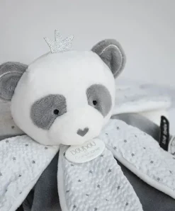 Doudou et Compagnie Doudou pétales Panda gris - Attrape-rêves - 26 cm> Doudou Plat