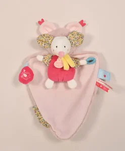 Doudou et Compagnie Doudou Souris blanche avec cape - Papillotte - 3 EN 1> Peluche Avec Doudou
