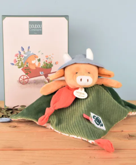 Doudou et Compagnie Doudou vache - Doudou plat Aneth - 27 cm> Doudou Plat