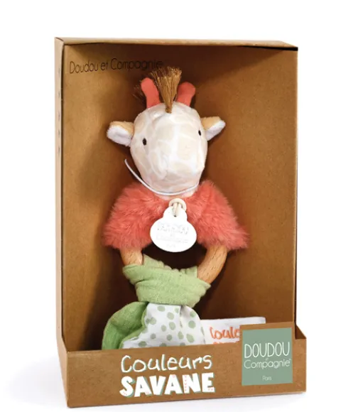 Doudou et Compagnie Hochet bébé girafe - 15 cm> Hochets Et Pantins D'Activités