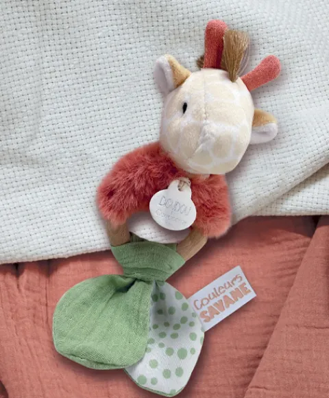 Doudou et Compagnie Hochet bébé girafe - 15 cm> Hochets Et Pantins D'Activités