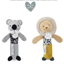 Doudou et Compagnie Hochet Pouet - Jaune ou Gris - BOH'AIME> Hochets Et Pantins D'Activités