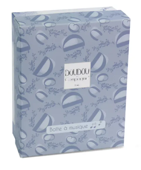 Doudou et Compagnie Lapin DOUDOU® - boite à musique lapin - 20 cm - Bleu> Boîte À Musique