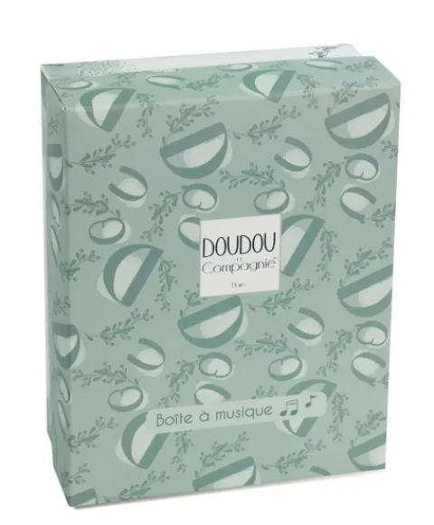 Doudou et Compagnie Lapin DOUDOU® - boite à musique lapin - 20 cm - Vert> Boîte À Musique