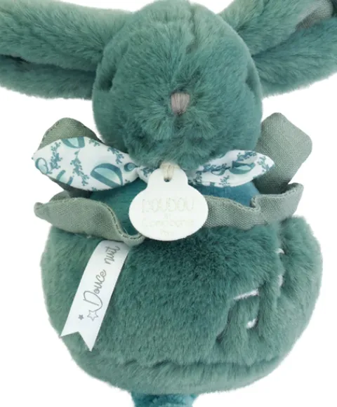 Doudou et Compagnie Lapin DOUDOU® - boite à musique lapin - 20 cm - Vert> Boîte À Musique
