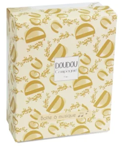 Doudou et Compagnie Lapin DOUDOU® - boite à musique lapin - 20 cm - Jaune moutarde><noscript><img width=