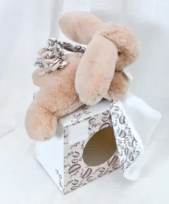 Doudou et Compagnie Lapin DOUDOU® - Peluche lapin Beige avec doudou assorti - 16 cm> Peluches