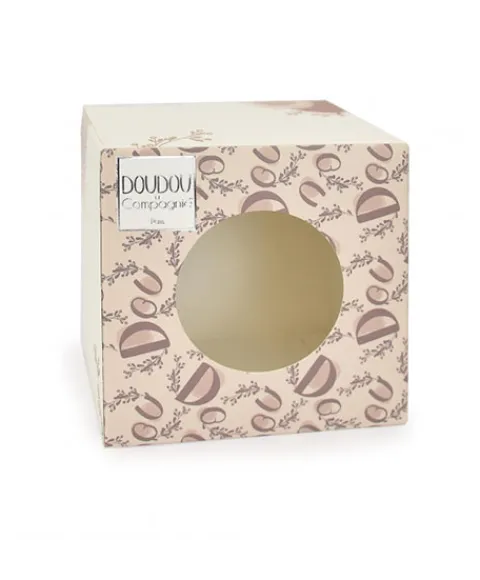 Doudou et Compagnie Lapin DOUDOU® - Peluche lapin Beige avec doudou assorti - 16 cm> Peluches