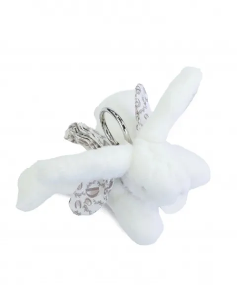 Doudou et Compagnie Lapin DOUDOU® - Porte-clés - Blanc> Porte-Clé