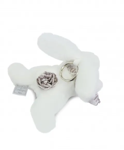 Doudou et Compagnie Lapin DOUDOU® - Porte-clés - Blanc> Porte-Clé