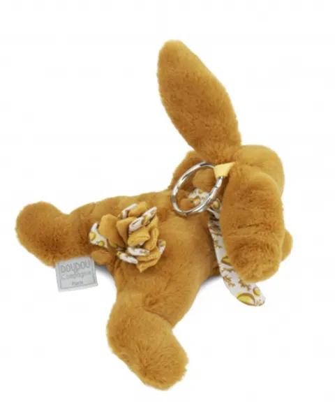 Doudou et Compagnie Lapin DOUDOU® - Porte-clés - Jaune moutarde> Porte-Clé