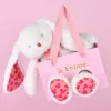 Doudou et Compagnie LAPIN JE T'AIME en sac cadeau - 25 cm> Peluches