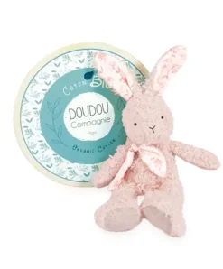 Doudou et Compagnie Lapin peluche rose en coton Bio 25 cm> Doudous En Coton Bio|Peluches