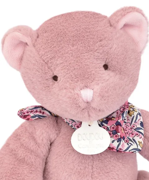 Doudou et Compagnie L'Ours Doudou® - Ours en peluche rose - 25 cm> Peluches|Les Ours En Peluche