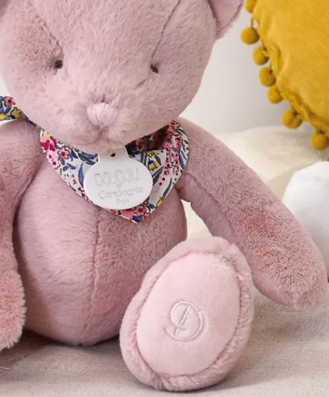 Doudou et Compagnie L'Ours Doudou® - Ours en peluche rose - 25 cm> Peluches|Les Ours En Peluche