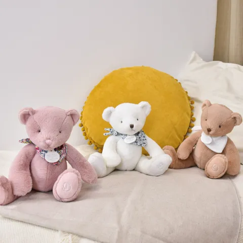 Doudou et Compagnie L'Ours Doudou® - Ours en peluche rose - 25 cm> Peluches|Les Ours En Peluche