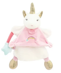 Doudou et Compagnie Marionnette à main Licorne rose - 25 cm> Marionnettes|Marionnettes