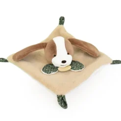 Doudou et Compagnie Mini Doudou chien plat marron et beige - 19 cm> Petit Format|Doudou Plat