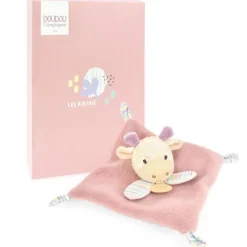Doudou et Compagnie Mini Doudou girafe rose - 19 cm> Petit Format|Doudou Plat