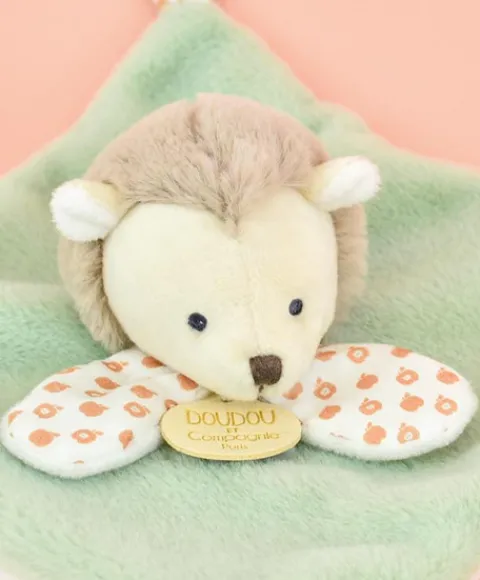 Doudou et Compagnie Mini Doudou hérisson plat vert - 19 cm - Sans boite> Petit Format|Doudou Plat