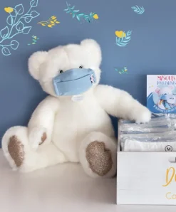 Doudou et Compagnie Ours Collection blanc poudré - 60 cm><noscript><img width=