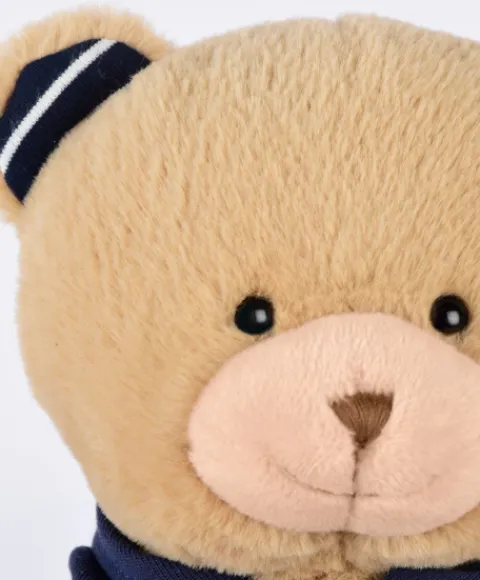 Doudou et Compagnie Ours en peluche marron avec sweat marine Champs Elysees - 28 cm> Peluches|Les Ours En Peluche