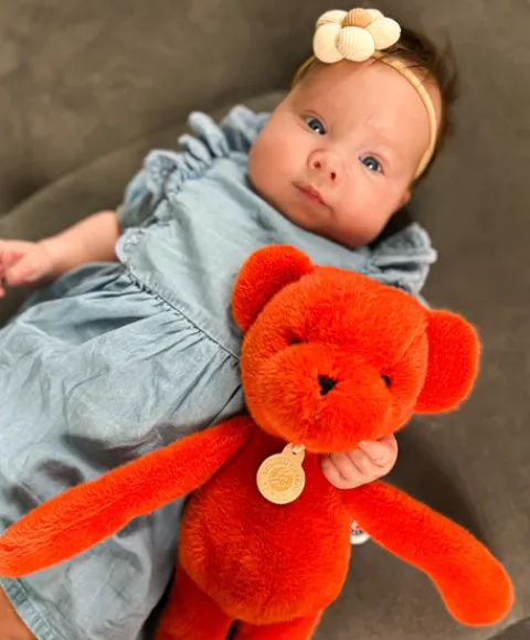 Doudou et Compagnie Ours en peluche Orange Terracotta - Roland Garros- 40 cm - Fabriqué en France> Peluches|Les Ours En Peluche