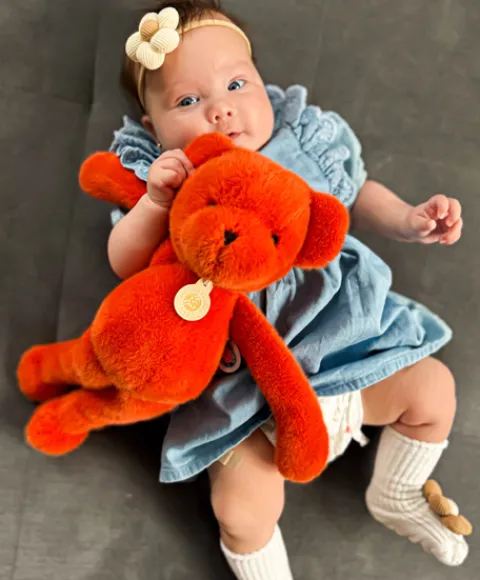 Doudou et Compagnie Ours en peluche Orange Terracotta - Roland Garros- 40 cm - Fabriqué en France> Peluches|Les Ours En Peluche