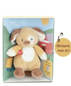 Doudou et Compagnie Peluche chien - 17 cm - DOUDOU de la ferme avec boite sonore> Peluches