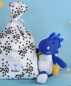 Doudou et Compagnie Peluche de dinosaure bleu avec doudou - Sashou - 25 cm><noscript><img width=