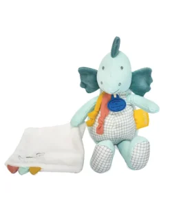 Doudou et Compagnie Peluche de dinosaure vert avec doudou - Filou - 25 cm> Peluche Avec Doudou