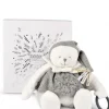 Doudou et Compagnie Peluche eveil Bébé Ours Gris - 30 cm - Collection Anniversaire> Peluches