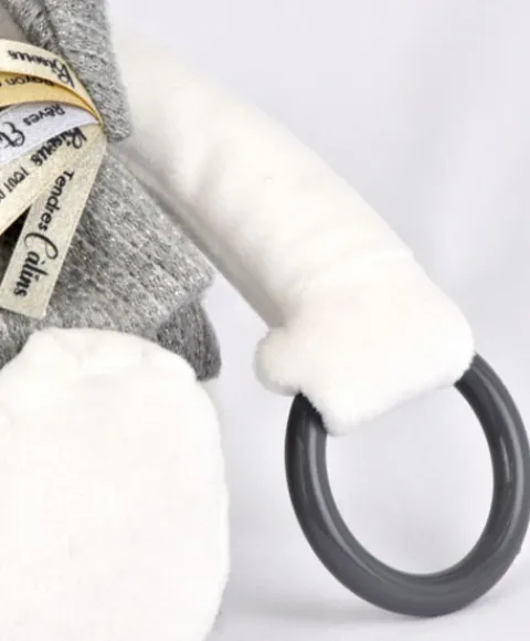 Doudou et Compagnie Peluche eveil Bébé Ours Gris - 30 cm - Collection Anniversaire> Peluches