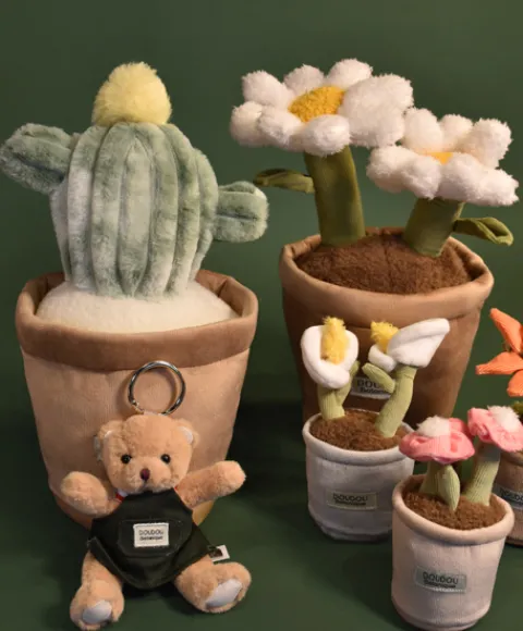 Doudou et Compagnie Peluche fleur- Cactus vert 25 cm> Peluche Adulte|Peluches