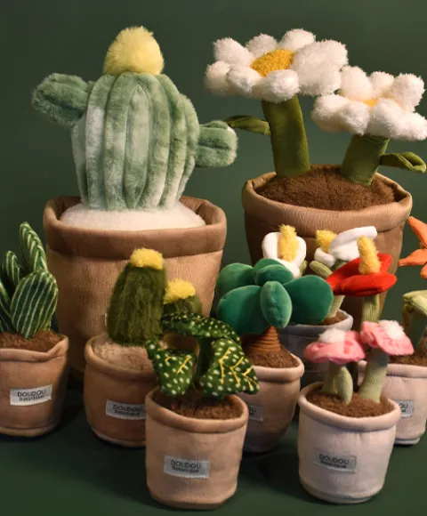 Doudou et Compagnie Peluche fleur- Cactus vert 25 cm> Peluche Adulte|Peluches
