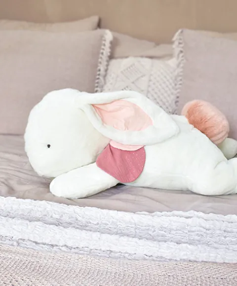 Doudou et Compagnie Peluche géante XXL Lapin beige - Happy Boho - 80 cm> Peluches Géantes|Peluches