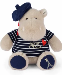 Doudou et Compagnie Peluche Hippopotame avec Béret et Marinière - 26 cm> Peluches