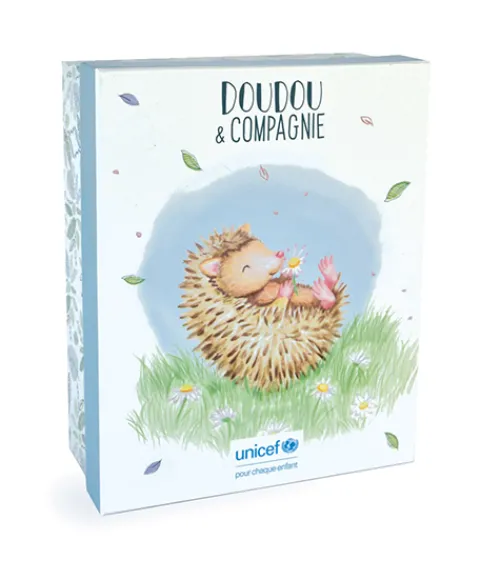 Doudou et Compagnie Peluche Hérisson avec bébé - 25 cm - Unicef> Peluches