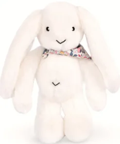 Doudou et Compagnie Peluche lapin Blanc 35 cm - Lapin Fleurette> Peluches
