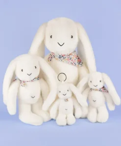 Doudou et Compagnie Peluche lapin blanc 25 cm - Lapin Fleurette><noscript><img width=