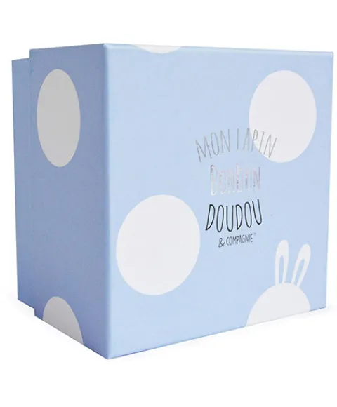 Doudou et Compagnie Peluche Lapin Bonbon Bleu - 20 cm> Peluches