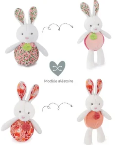 Doudou et Compagnie Peluche lapin Pâques pop-up - Rose pale> Petit Format|Balles Sensorielles