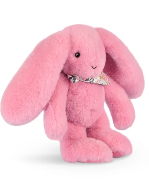 Doudou et Compagnie Peluche lapin rose 25 cm - Lapin Fleurette> Peluches