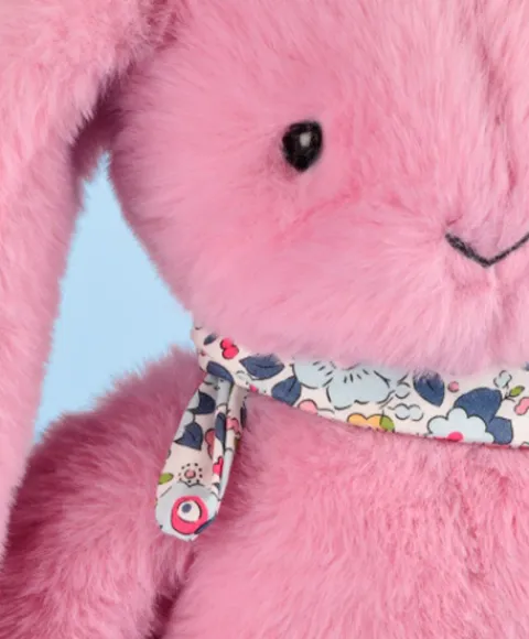 Doudou et Compagnie Peluche lapin Rose 35 cm - Lapin Fleurette> Peluches