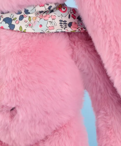 Doudou et Compagnie Peluche lapin Rose 35 cm - Lapin Fleurette> Peluches
