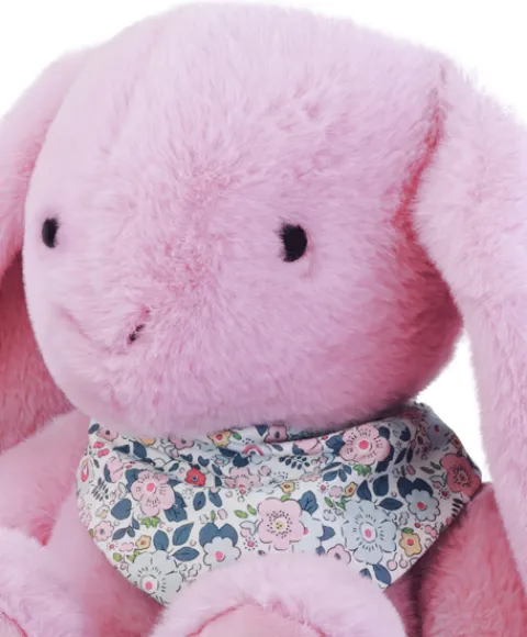 Doudou et Compagnie Peluche lapin Rose XXL - Lapin Fleurette 50 cm> Peluches Géantes|Peluches