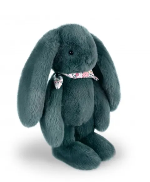 Doudou et Compagnie Peluche lapin Vert 35 cm - Lapin Fleurette> Peluches